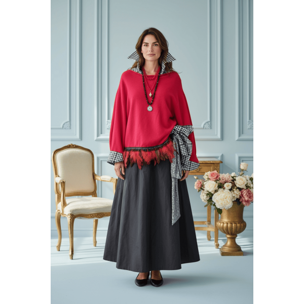 Burgundy Feathered Elegance Кардиган