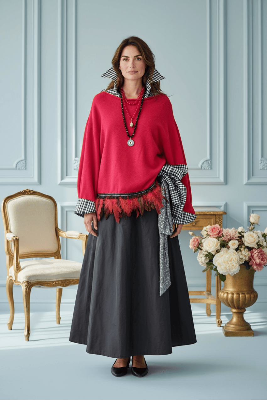 Burgundy Feathered Elegance Кардиган