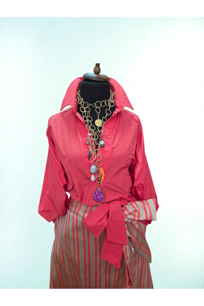 Coral Flame-Кошула од тафта свила