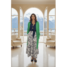 Alpine Grace Green Long Cardigan