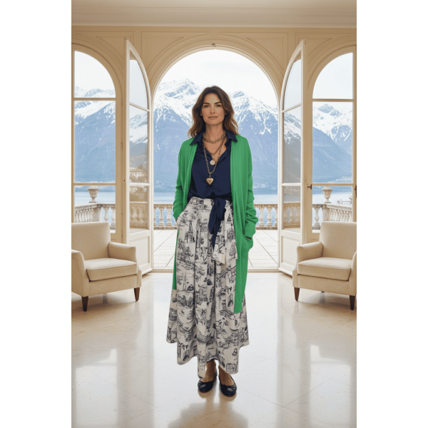 Alpine Grace Green Long Cardigan