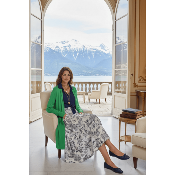 Alpine Grace Green Long Cardigan