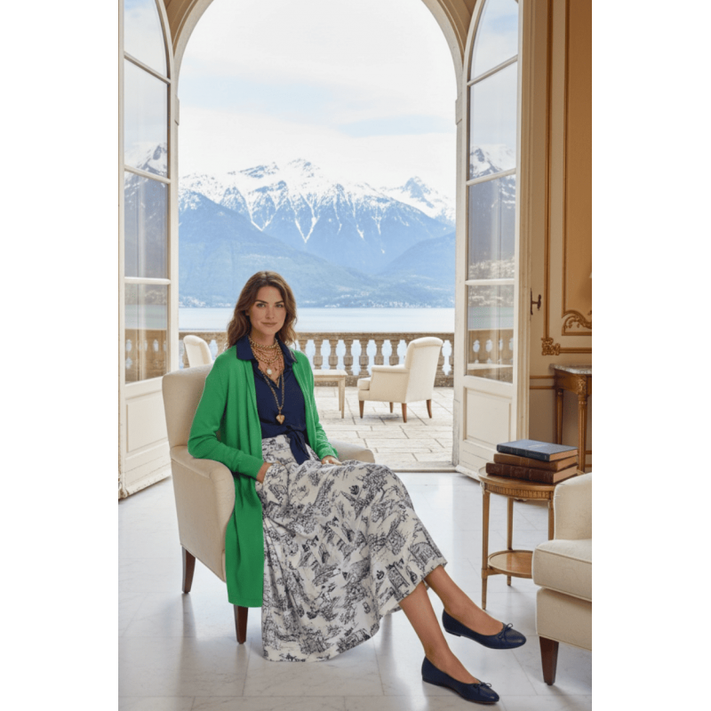 Alpine Grace Green Long Cardigan