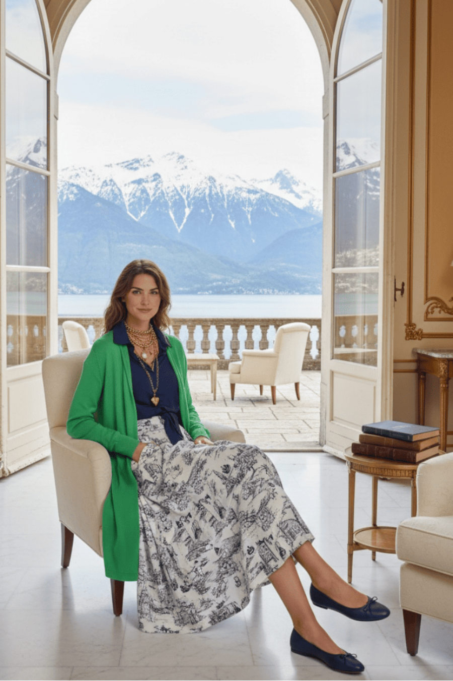 Alpine Grace Green Long Cardigan