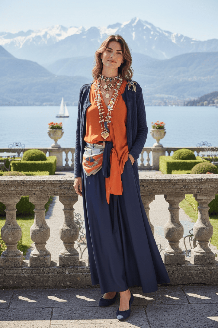 Blue Alpine Elegy – Плетен Кардиган