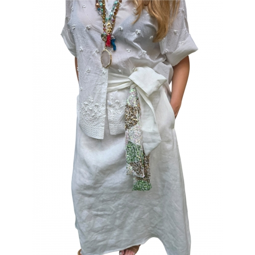 Женска кошула од 100% памук во бела боја