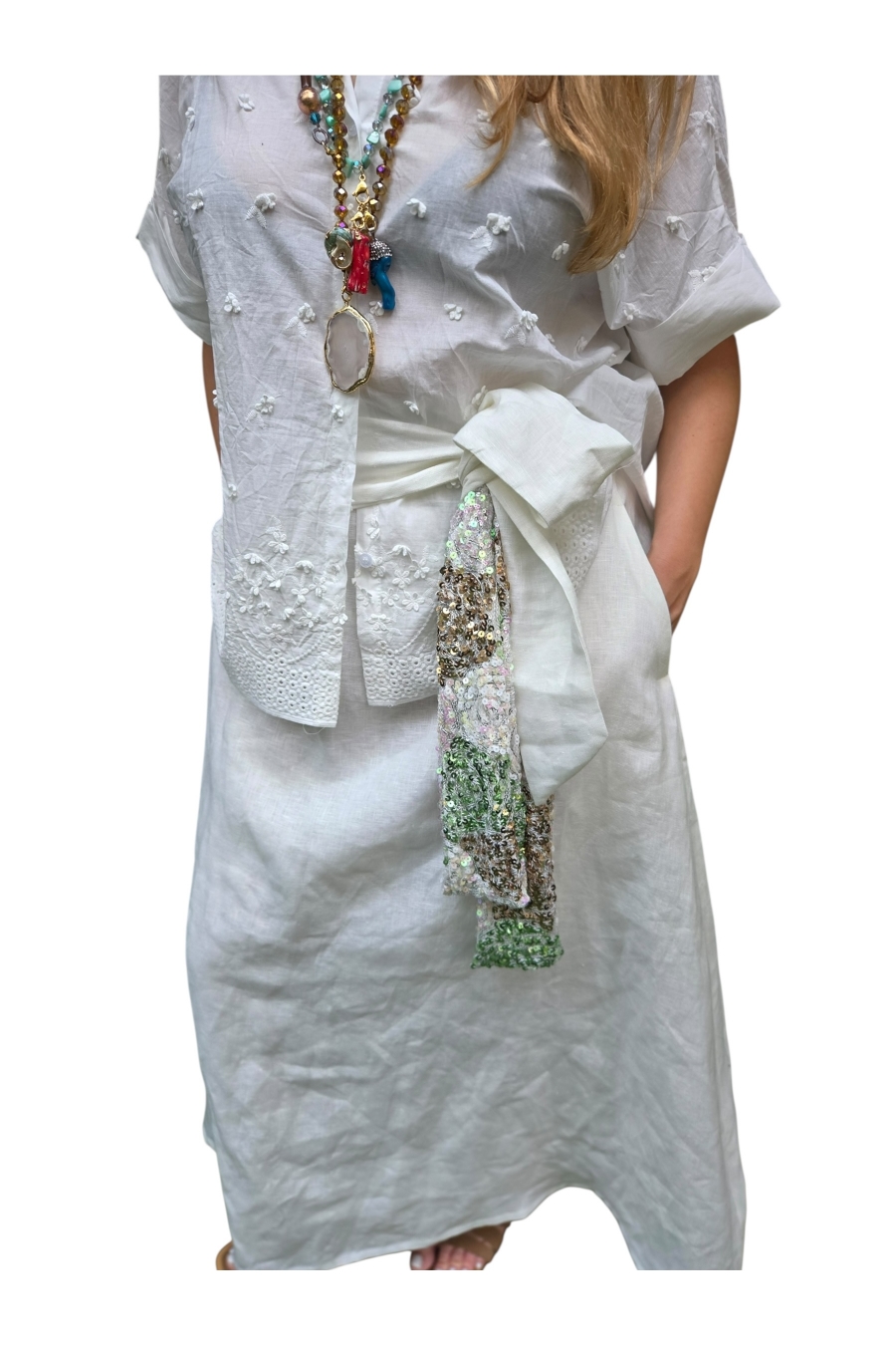 Женска кошула од 100% памук во бела боја