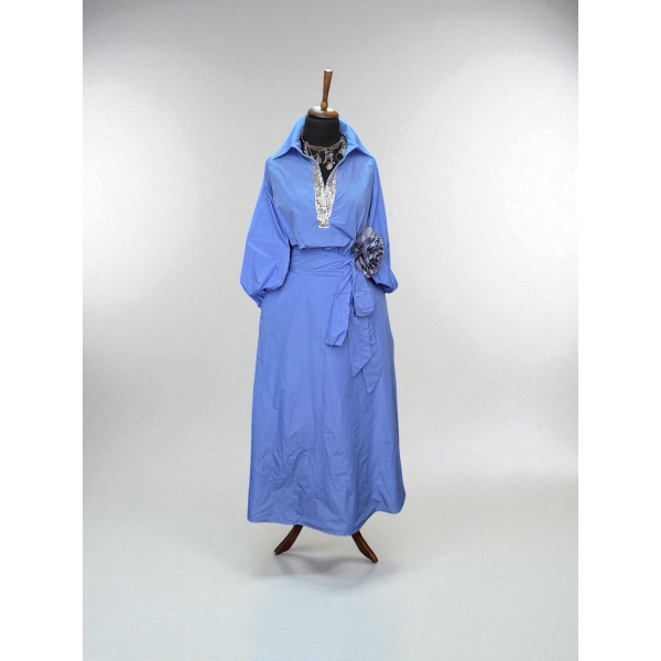 Светло сино комплет од тафта свила