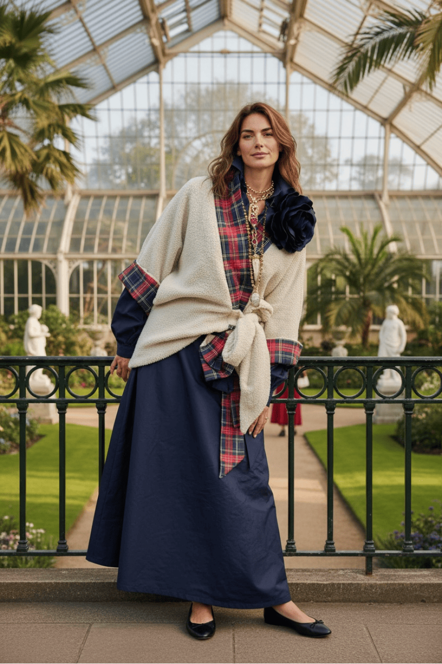 Windsor Tartan Cream Кимоно