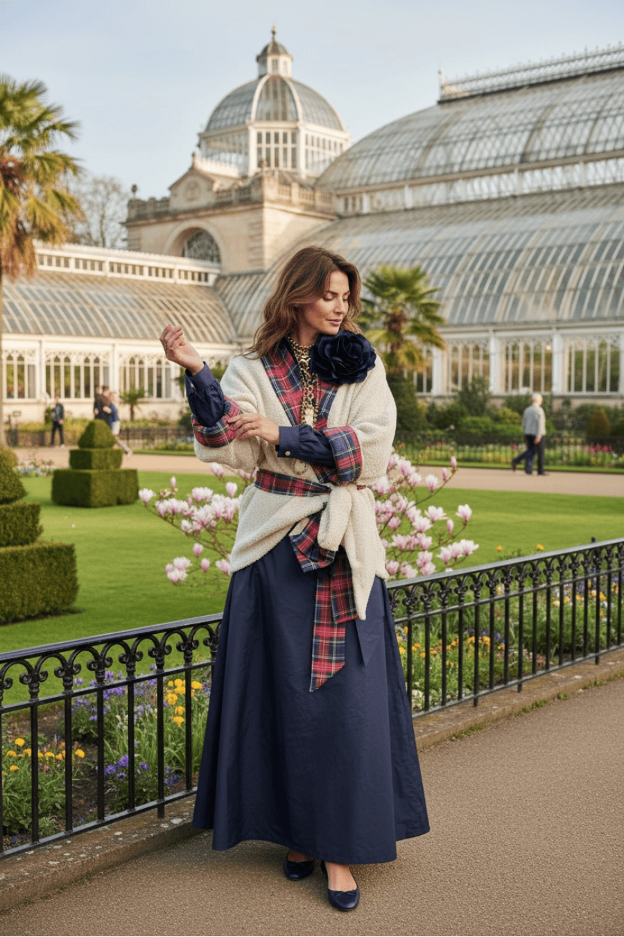 Windsor Tartan Cream Кимоно